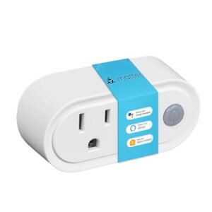 MOES Matter Smart Plug with Energy Monitoring/Timers, 15A/2000W Max, Work with Alexa/Google Assistant/Tuya/Apple Home, 2.4G Wi-Fi, Compact Design, WiFi Smart Outlet Plug, 1PC