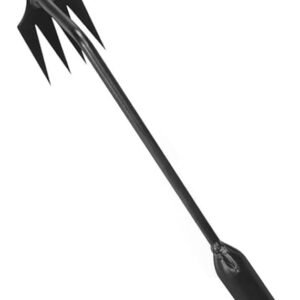 Garden Weed Puller Tool, 4 Teeth Weeding Artifact Uprooting Weeding Tool with Handle Multifunctional Weeders Tool (10.6 in, Black)