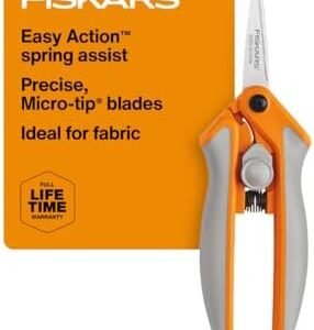 Fiskars RazorEdge Micro-Tip Easy Action Scissors - 6" - Stainless Steel Fabric Scissors - Arts and Crafts - Orange