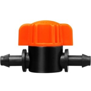 35 PCS 1/4” Drip Irrigation Barbed Shut Off Valves, Water Flow Control Manual Barb Valve, 1/4 Inch Drip Irrigation Tubing Coupling Valve for Greenhouses, Farmlands, Flowers Beds, Lawns