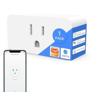 Smart Plug Mini with Energy Monitoring, 2.4G Wi-Fi Outlets Support Alexa, Google Assistant, SmartThings, Tuya Smart Plug, Timer, ETL & FCC Certified