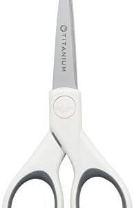 Westcott 16376 Crafting Scissors, 5-Inch Titanium Micro-Tip Scissors, White/Gray