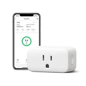 SwitchBot Smart Plug Mini 15A, Energy Monitor, Smart Home WiFi(2.4GHz) & Bluetooth Outlet Compatible with Alexa & Google Home, APP Remote Control & Timer Function for Home Automation, No Hub Required