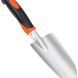 Garden Shovel Garden Hand Trowel, Heavy Duty Hand Shovel with Ergonomic Handle, Small Gardening Hand Tools Shovels for Digging, Rust Resistant Garden Spade Trowel Garden Tools for Garden Work, Orange