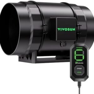 VIVOSUN AeroZesh S8 8-inch 830 CFM Inline Duct Fan with E12 Speed Controller, Entirely Programmable PWM-Controlled EC Fan for Grow Tent Ventilation