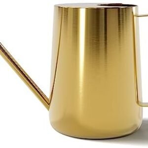 Gold Indoor Watering Can - 35oz Long Spout Watering Can Indoor Plants - Stainless Steel Metal Watering Can - Indoor Plant Watering Can - Small Watering Can for Indoor Plants - Cute Watering Can Small