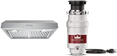 COSMO UC30 30 in. Under Cabinet Range Hood + Waste King 1/2 HP Garbage Disposal