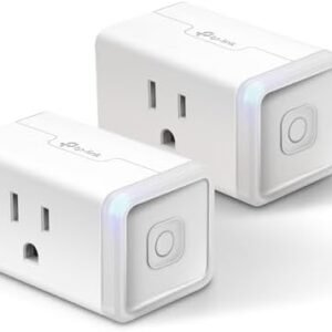 Kasa Smart Plug Mini 15A, Apple HomeKit Supported, Smart Outlet Works with Siri, Alexa & Google Home, UL Certified, App Control, Scheduling, Timer, 2.4G WiFi Only, 2 Count (Pack of 1) (EP25P2), White