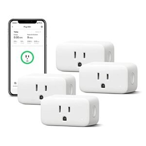 SwitchBot Smart Plug Mini 15A, Energy Monitor, Smart Home WiFi(2.4GHz) & Bluetooth Outlet Compatible with Alexa & Google Home, APP Remote Control & Timer Function, No Hub Required(4 Pack)