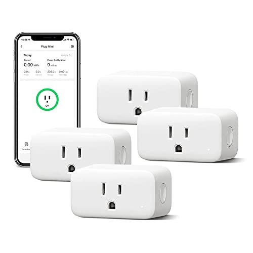 SwitchBot Smart Plug Mini 15A, Energy Monitor, Smart Home WiFi(2.4GHz) & Bluetooth Outlet Compatible with Alexa & Google Home, APP Remote Control & Timer Function, No Hub Required(4 Pack)