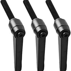 Bettomshin 3Pcs M10 Male Thread Adjustable Handle Screw Length 50mm Clamping Lever Black w Stud for Packaging Machinery and Equipment, Sharpeners, Machine Tools, Printing Equipment