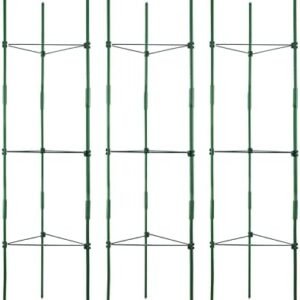 Gardzen 3-Pack Tomato Cage, Plants Support, Trellis Climbing Triangular Cage, Stand for Pepper Eggplant Tomato Flowers