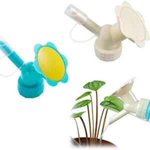 Andiker Flower Heads, 2 in 1 Watering Can Head Watering Can Tools Waters Sprinkler Nozzle for Plastic Bottles Double Head Watering Tool for Plant Cultivation, Potted Flowers, Bonsai (2pcs)