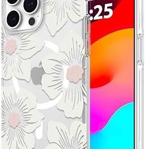 Kate Spade New York iPhone 15 Pro Max Case, Compatible with MagSafe - Hollyhock Cream