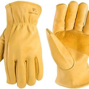 Wells Lamont Men's Reinforced Cowhide Leather Work Gloves with Palm Patch