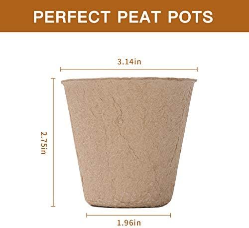 Oubest Peat Plant Pots for Plantings, Plant Starter Kit Paper Pulp Germination Planting Pots Indoor Seedling Pot Supplies 3" Round 50Pc Solid Color - Image 2