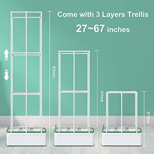 Smart Hydroponic Growing System,7L Indoor Hydroponic Garden Kit for Herb,Zucchini,Tomato,Pepper,Unique Gardening Christmas Gifts for Wife,Husband,Dad (60inch Trellis Without Growlight) - Image 2