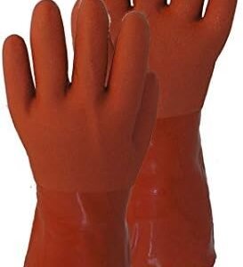Seamless 100-Percent Cotton Liner Vinyl Glove, Medium, Terra Cotta