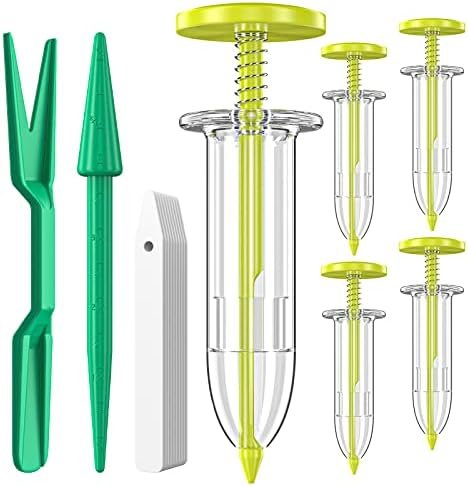 17 Pack Seed Planter Tool, Hand Seeder, Mini Sowing Seed Dispenser Sower, Seedlings Dibber and Widger, Ideal Gardening Tools for Planting Vegetables, Flowers