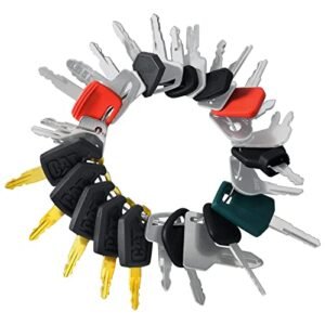 26 Heavy Equipment Keys Set Fits CAT, Case, JD, Komatsu, Kubota, Yanmar, Daewoo, Hyster, Takeuchi
