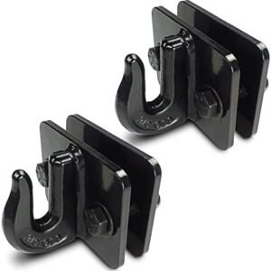 3/8" Tractor Bucket Grab Hook, with Forged Steel Bolts and Lock Nut, G70 Grab Hooks for Tractor Bucket, 15,000lbs Break Strength, for Loader and Tractor Bucket RV Truck UTV (Black) 2 Pack