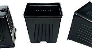 100 Qty -Dura pots 3 1/2" Square x 3" deep Durable and Reusable Yet -Lightweight & Flexible for Easy de-Potting