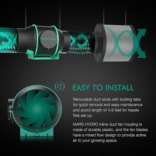 Mars Hdyro iFresh 6 Inch Smart Inline Duct Fan with Variable Speed Controller, Temperature and Humidity Probe Sensor, 402 CFM App Control Ventilation Exhaust Fan for Grow Tents, Hydroponics - Image 6