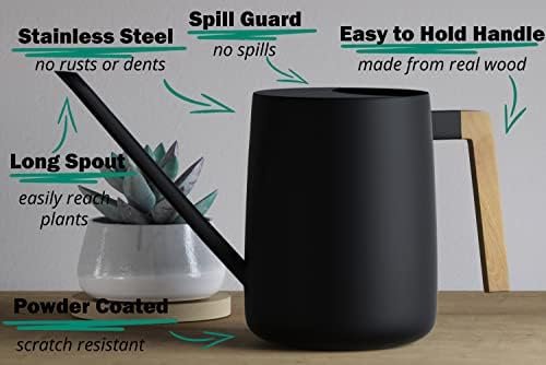 Indoor Watering Can with Long Spout - 35oz Black Watering Can for Indoor Plants - Cute Watering Can Indoor - Small Watering Can for Indoor Plants - Indoor Plant Watering Can - Houseplant Watering Can - Image 2