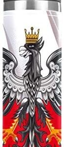 Stainless Steel Vacuum Insulated Mug, Amazing Horizontal Polish Flag Print Thermos Water Bottle for Hot and Cold Drinks Kids Adults 17 Oz