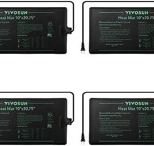 VIVOSUN 4-Pack 10" x 20.75" Durable Waterproof Seedling Heat Mat, UL & MET-Certified Warm Hydroponic Heating Pad for Germination, Indoor Gardening, Greenhouse