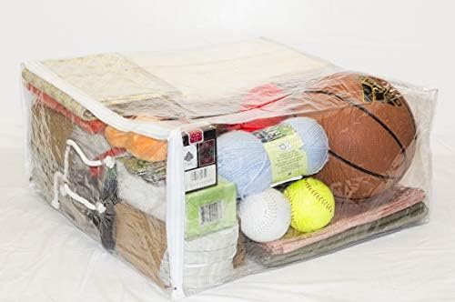 5-Pack Clear Vinyl Zippered Comforter Moving Storage Bags 21 x 21 x 10 Inch with Rope Handle - Image 8