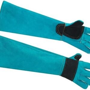 23.6 Inches Leather Animal Handling Gloves Bite Proof Dog Training Cat Scratching Falocn Reptile Grabbing Snake Bite