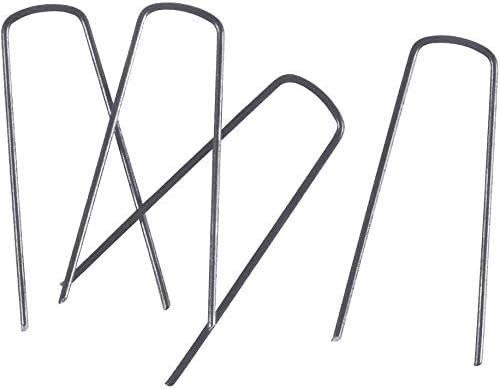 Sod Staples Stakes Pins for Garden Burlap, Weed Barrier, Landscape Fabric, Ground Cover, Seeding Mat, Erosion Control Blanket, Hose, Fence - 11ga Wire (25)