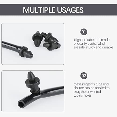 60 Pieces Drip Irrigation 1/4" Barbed Tubing End Plugs,Barbed Connectors End Cap for Drip or Sprinkler Systems - Image 4