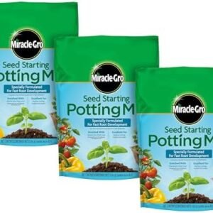 Miracle-Gro Seed Starting Potting Mix, Enriched with Plant Food, 8 qt. (3-Pack)