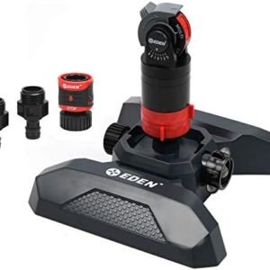 Eden 94124 Multi Pattern Turbo Gear Drive Sprinkler Plus Misting System, with Quick Connect Set, 360 Degree Coverage