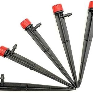 50 Pieces Adjustable Irrigation Drippers, Adjustable 360 Degree Water Flow Drip Irrigation System,Drip Emitters Perfect for 4/7mm Tube