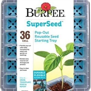 Burpee SuperSeed Seed Starting Tray | 36 Cell Reusable Seed Starter Tray | for Starting Vegetable, Flower & Herb Seeds | Indoor Grow Kit for Plant Seedlings | for Germination Success