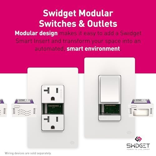 Wi-Fi Control + Temperature, Humidity and Motion Insert - Smart Home Devices with Motion Sensors - Compatible with Swidget Outlets & Switches for Power Monitoring and Remote Control - Image 2