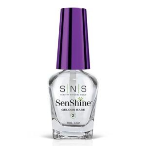 SNS Base Coat Nail Polish for Nail Dip Powder, SenShine Super Gelous Base - Long-Lasting & Fast-Drying Nail Strengtheners Gel Base - Low-Odor & No UV Lamp Required - 0.5 OZ
