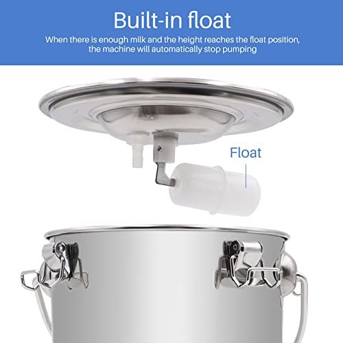 5L Goat Milking Machine Adjustable Pulsation Vacuum Electric Milker, Automatic Pulsating Vacuum Pump Livestock Milking Supplies with Stainless Bucket - Image 5