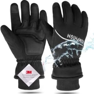 JUMPHIGH Winter Gloves, Waterproof Thermal Gloves, Cold Weather Gloves, Men's Snow Gloves, Warm Gifts for Women and Men