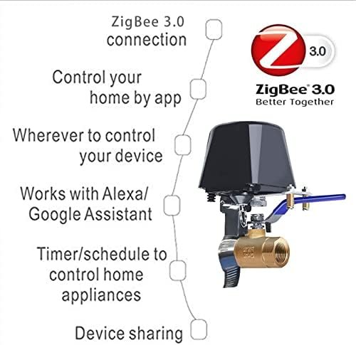Zigbee Water Valve, Tuya Smart Water Valve Shutoff, Automatic Ball Valve Watering Timer, Sprinkler Controller, Compatible with Alexa and Google Assistant and App iOS/Android, Wireless Remote Control - Image 3