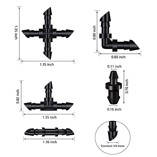 60 Pieces Drip Irrigation 1/4" Barbed Tubing End Plugs,Barbed Connectors End Cap for Drip or Sprinkler Systems - Image 7
