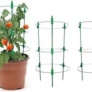 Adjustable Tomato Plant Support Cages. 2 Pack 18 Inch Tomato Plant Stakes for Climbing Plants,Vegetables，Flowers，Fruit.