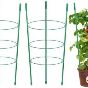 Plant Support Cages, Plant Support Stake, Metal Ring Garden Plant Stake, Gardening Plant Trellie, Green Plant Support Ring, Plant Cage, Plant Support for Tomato, Rose