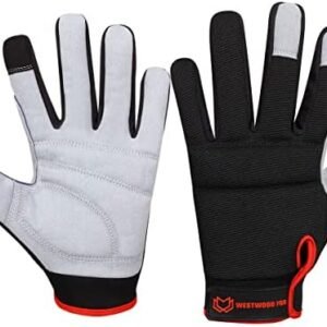 Safety Work Gloves Heavy Duty Gardening Gloves for Men Thorn Proof Padded Palm Protection Touch Screen Working