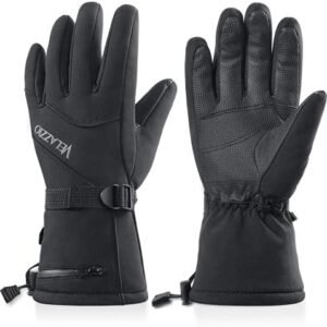 Ski Gloves - VELAZZIO Waterproof Breathable Snowboard Gloves, 3M Thinsulate Insulated Warm Winter Snow Gloves, Fits both Men & Women