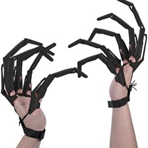 Halloween Articulated Fingers,3D Printed Flexible Articulated Finger Extension,Wearable Scary Skeleton Bone Fingers