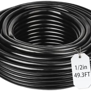 1/2 Inch Drip Irrigation Tubing-49.2Ft/15M Main Tubing Hose for Garden Irrigation System Kit, Plant Watering Irrigation Line Tubing